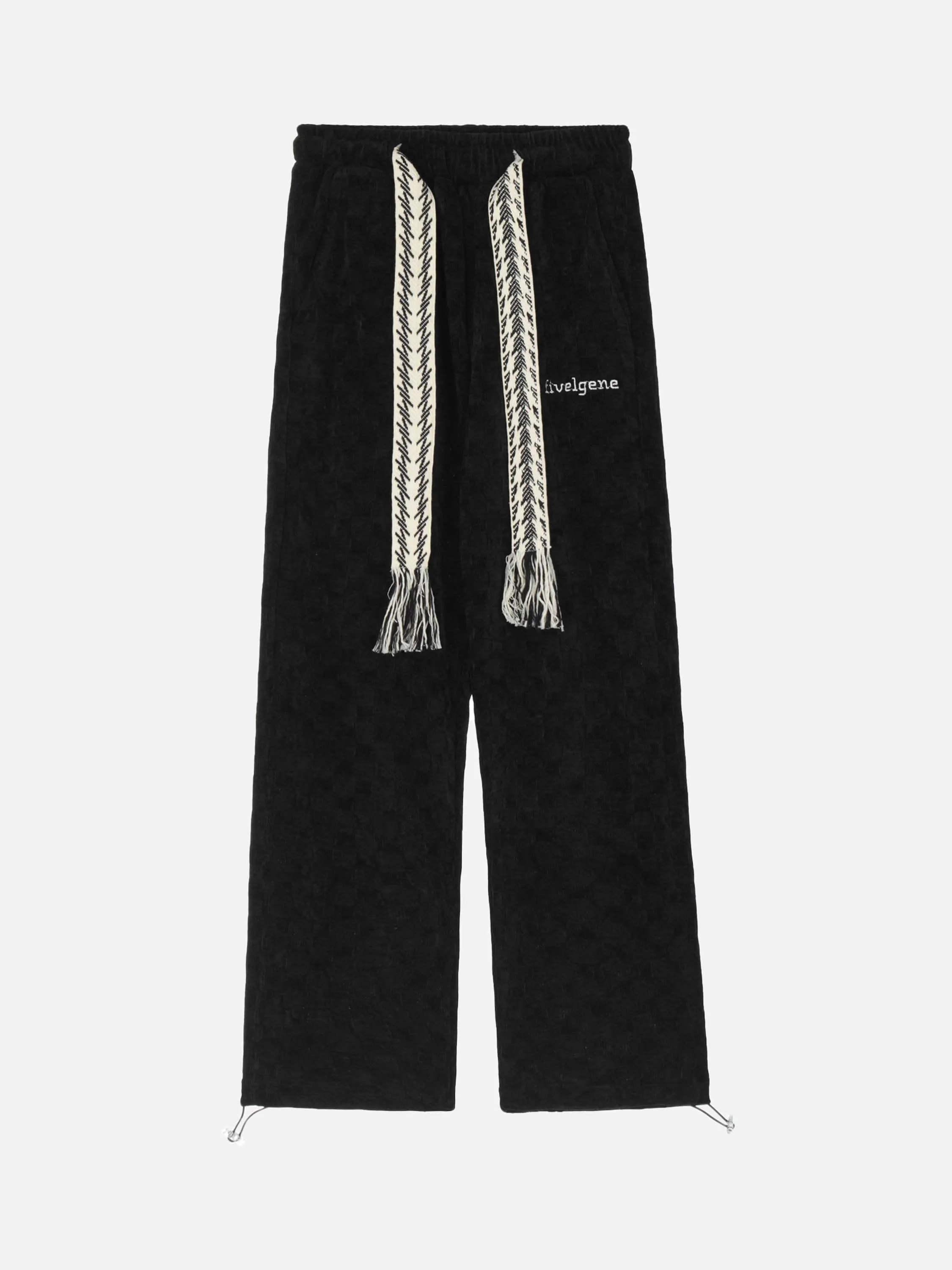High Waist Straight-leg Cotton No Belt Trousers Loose Wide Leg Urban Casual Pants