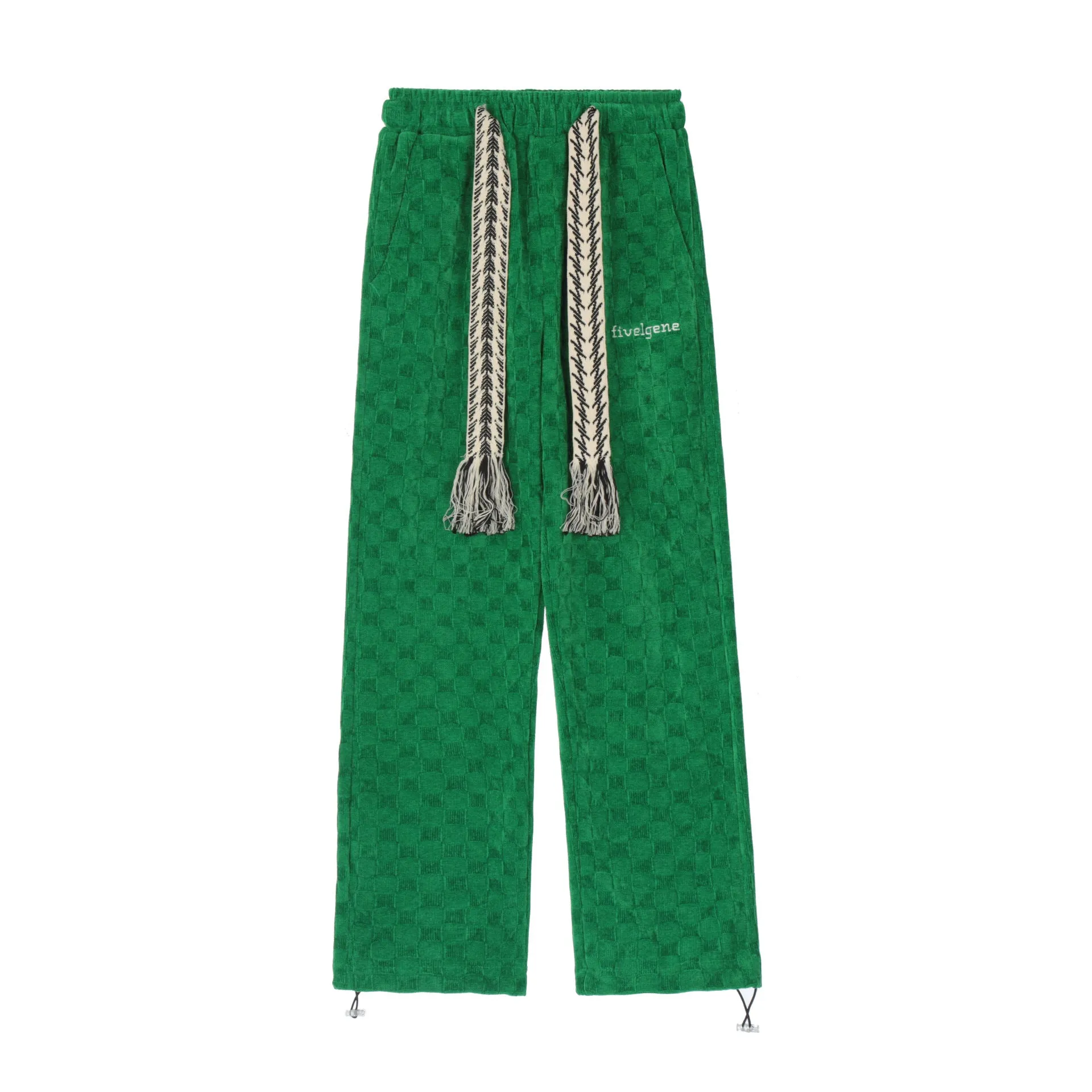 High Waist Straight-leg Cotton No Belt Trousers Loose Wide Leg Urban Casual Pants
