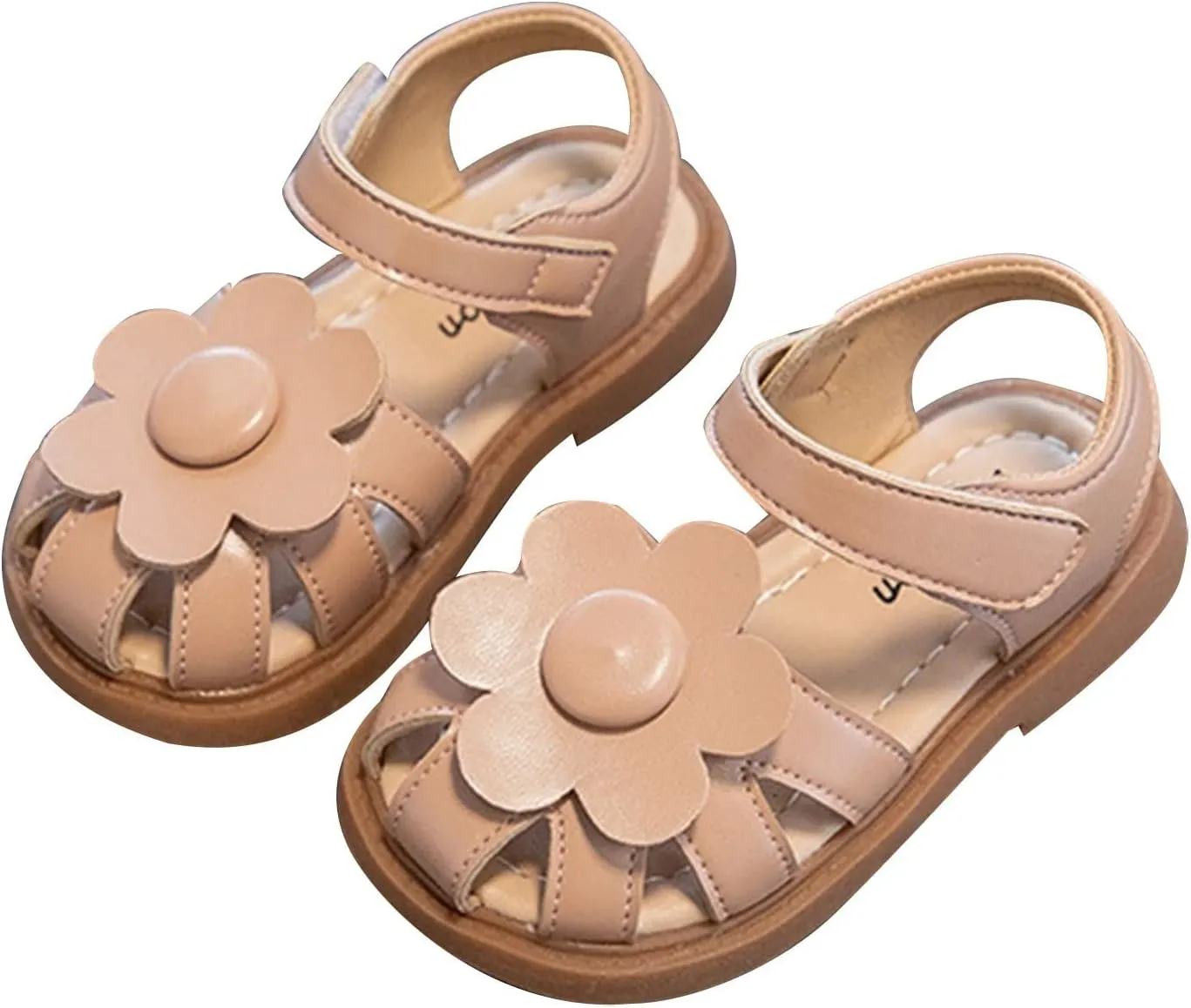 Infant Baby Girls Sandals Summer Outdoor Casual Beach Shoes with Flower Anti Slip Rubber Sole Newborn First Walking Shoes