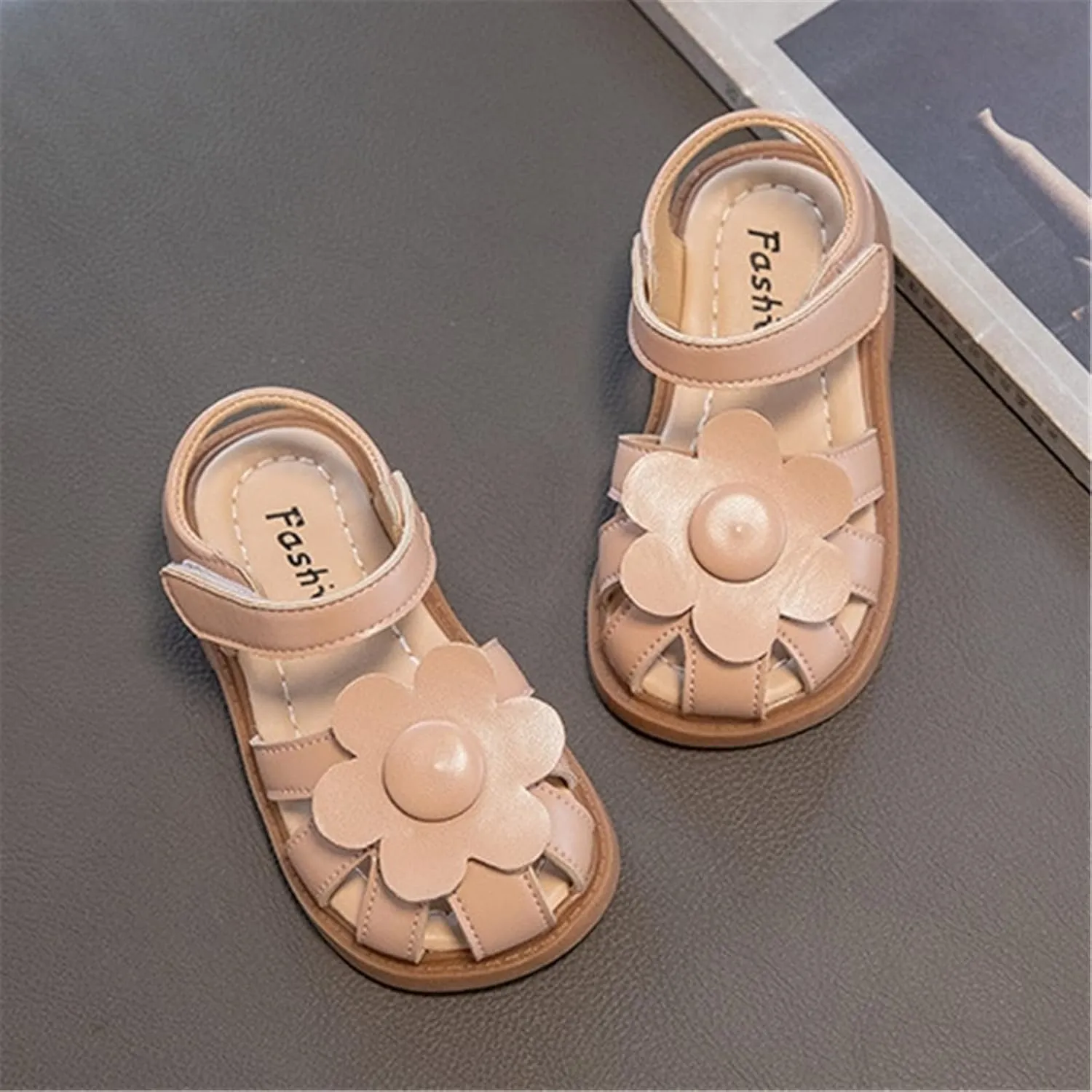 Infant Baby Girls Sandals Summer Outdoor Casual Beach Shoes with Flower Anti Slip Rubber Sole Newborn First Walking Shoes