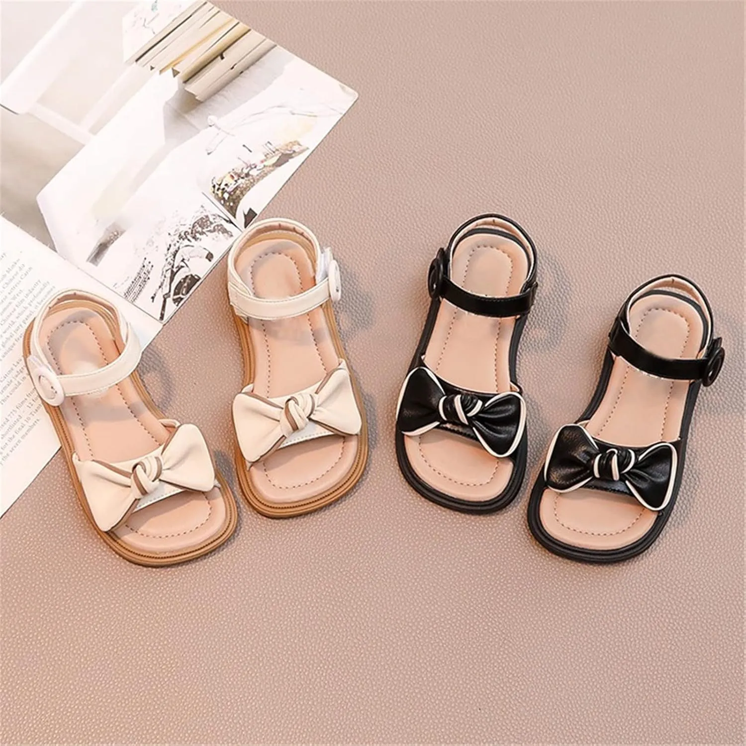 Infant Shoes Girls 6to12 Months Bow Design Models Fashion Shoes Daily Wear Little Child/Big Kids Black Lats for Girls