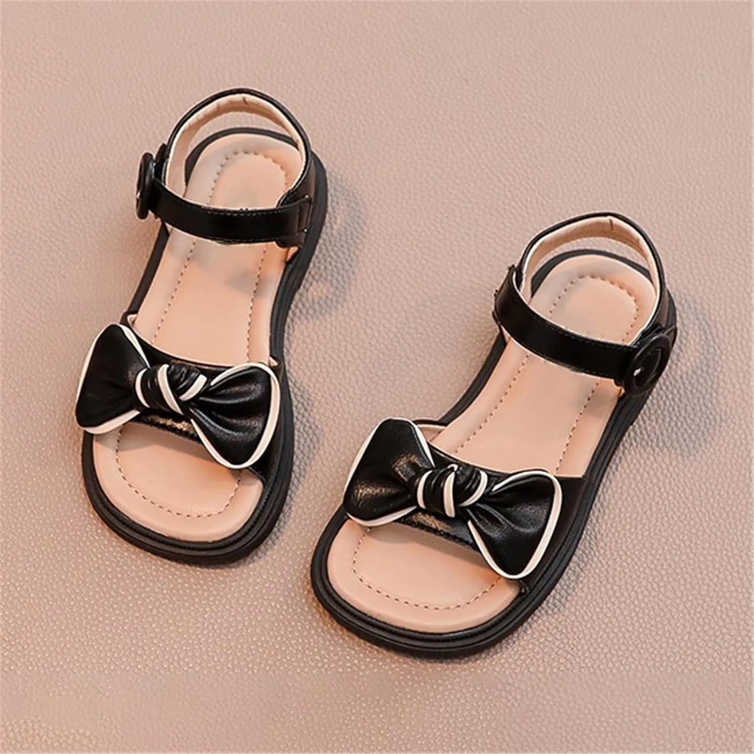 Infant Shoes Girls 6to12 Months Bow Design Models Fashion Shoes Daily Wear Little Child/Big Kids Black Lats for Girls