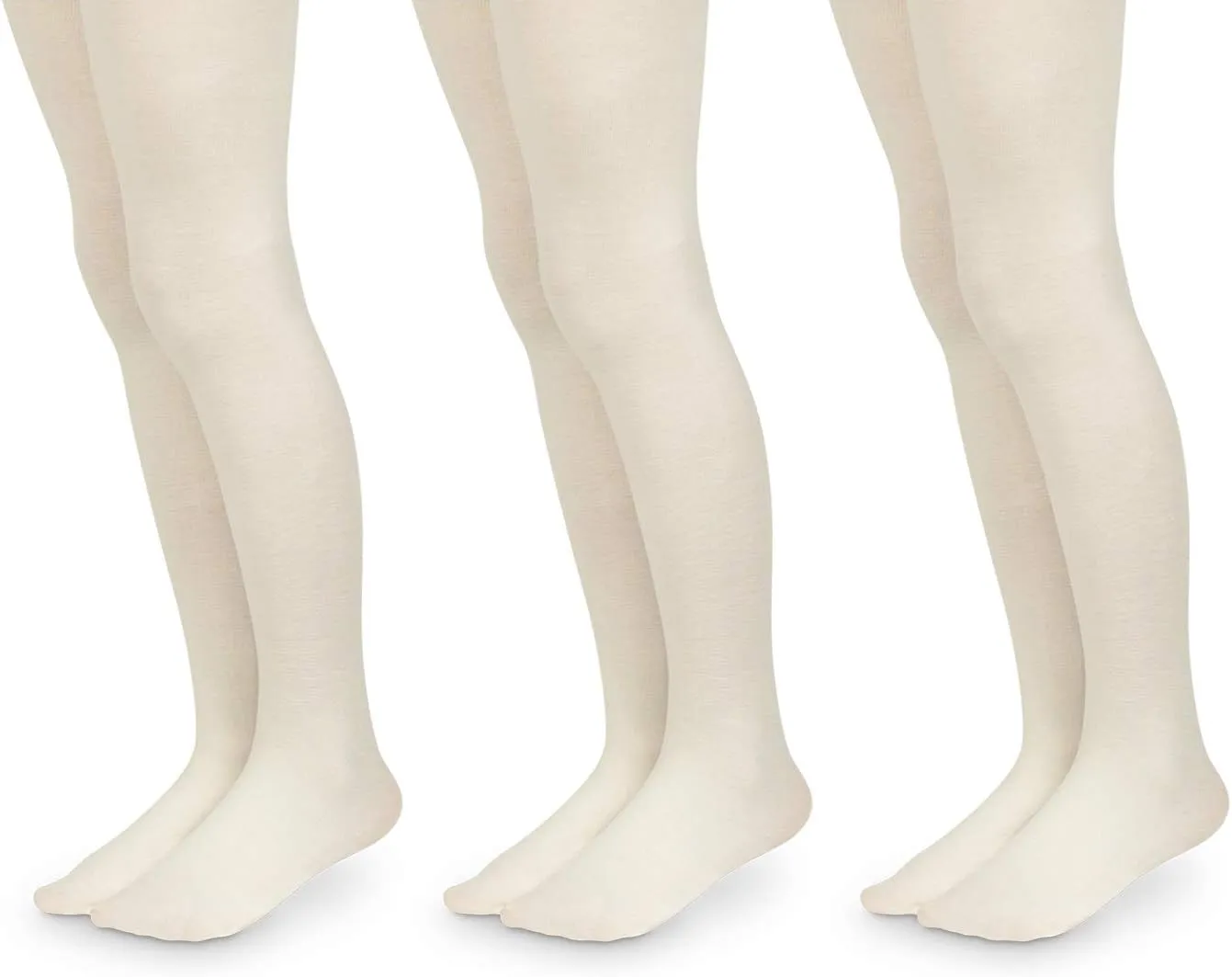 Jefferies Socks Girls School Uniform Adjustable Waist Cotton Dress Tights 3 Pair Pack