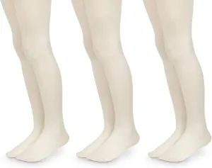 Jefferies Socks Girls School Uniform Adjustable Waist Cotton Dress Tights 3 Pair Pack