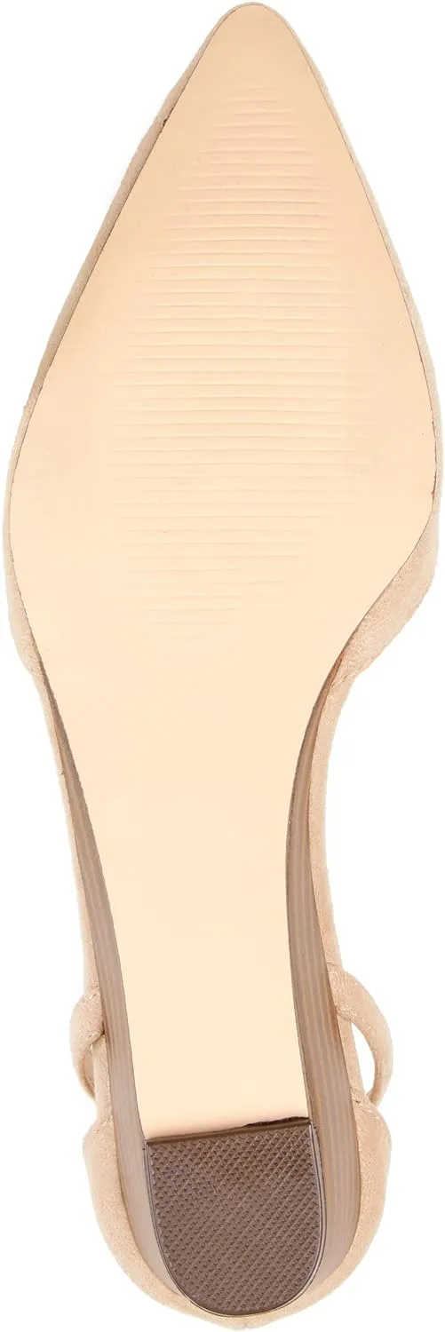 Journee Collection Women's Ark Pointed Toe Ankle Wedge  Color Nude Size 7M