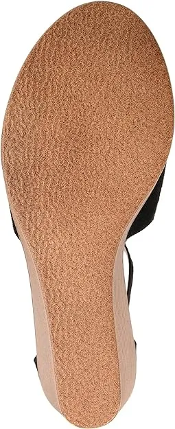 Journee Collection Women's Kedzie Ankle-strap Wedges  Color Black Size 7M