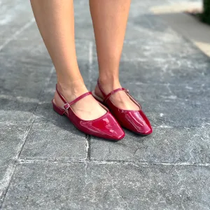 Juliet Red Patent Flats