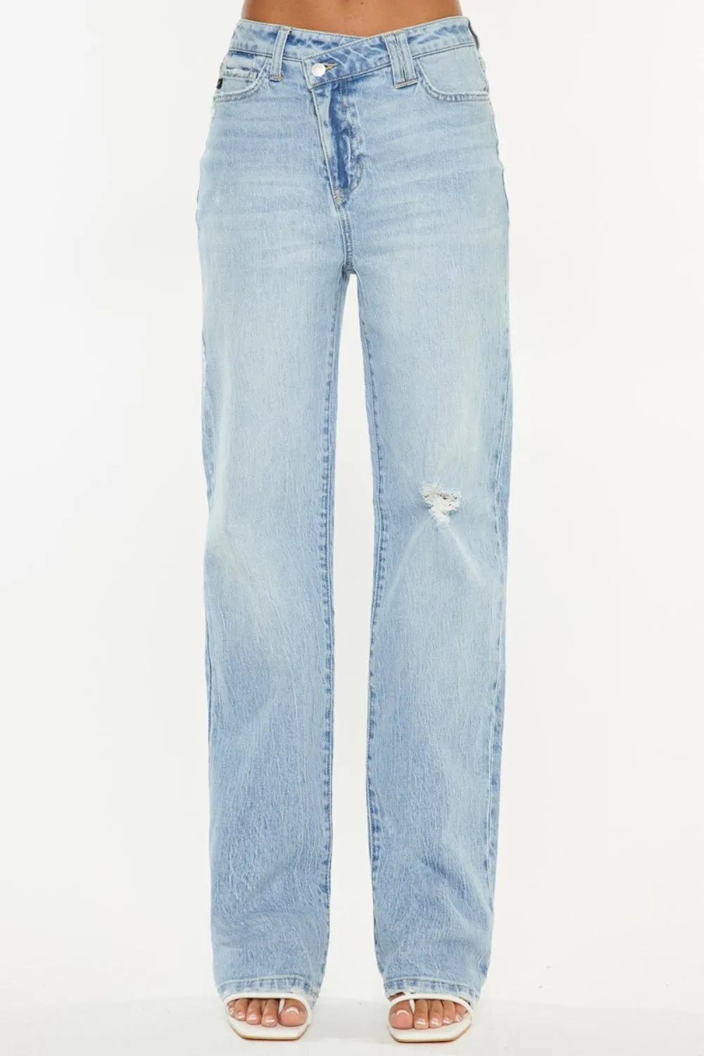 Kancan Distressed High Waist Straight Jeans ONLINE EXCLUSIVE