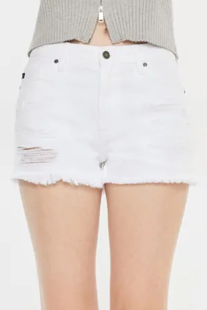 Kancan Raw Hem Distressed Denim Shorts