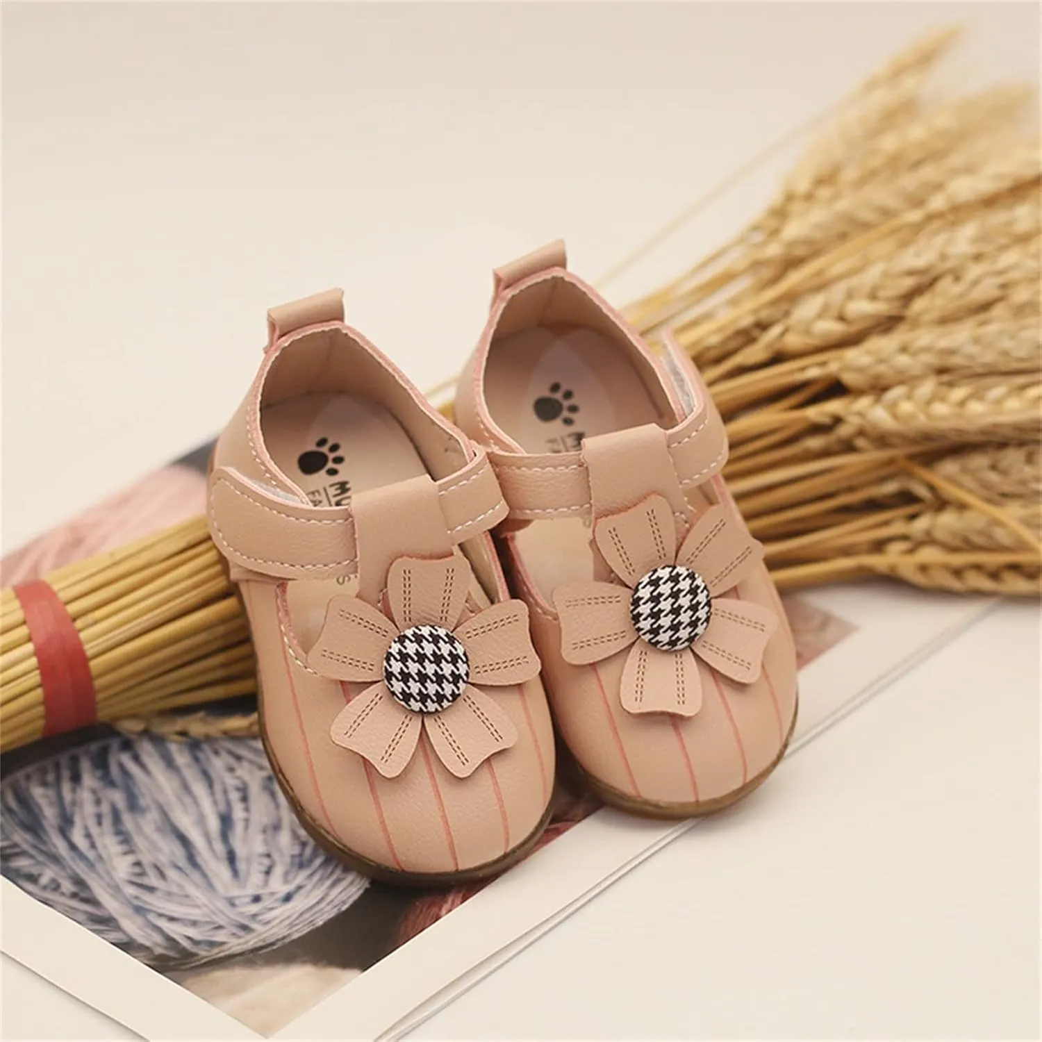 Kids Swim Shoes Sunflower Flat Sandals Summer Dress Shoes Soft Bottom Non Slip Baby Toddler Sandals Girls Red Shoe