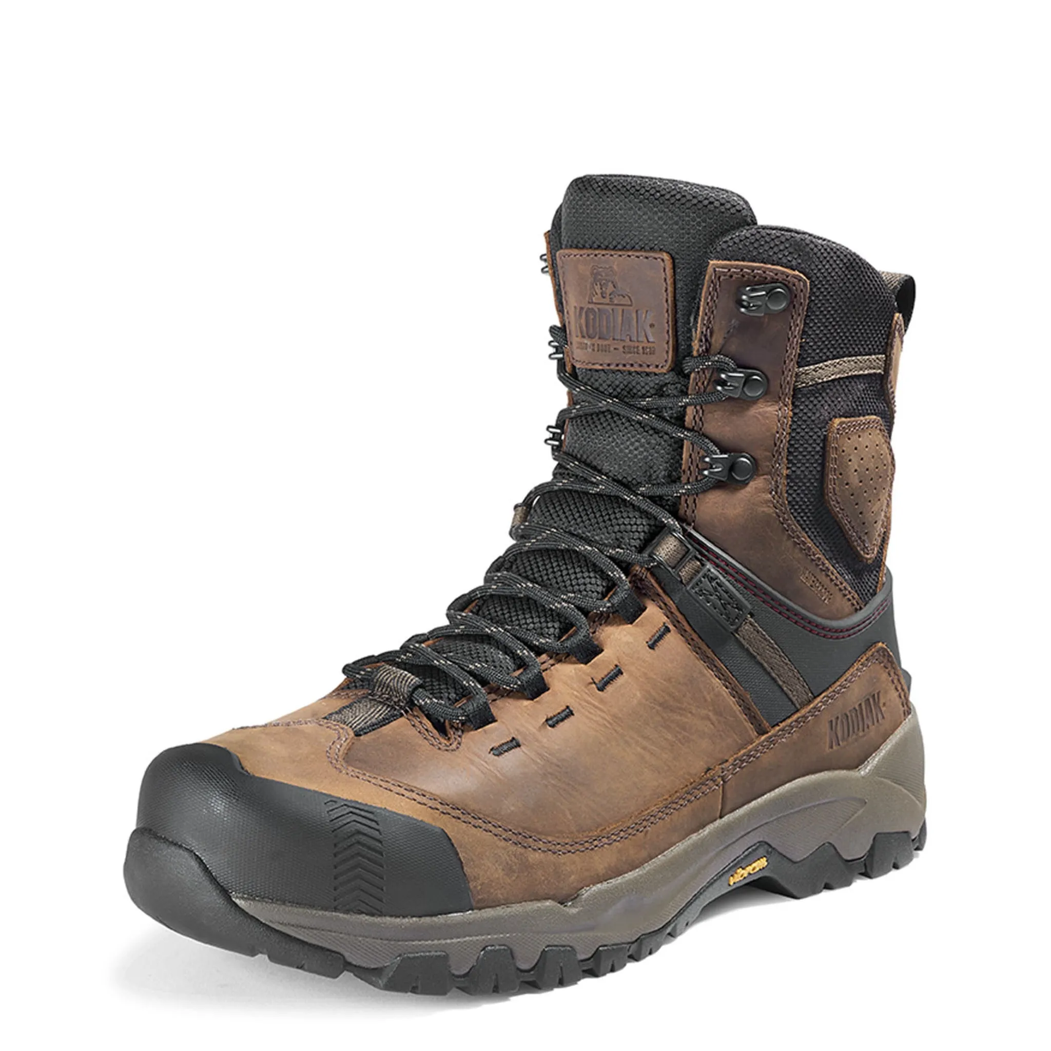 Kodiak Men's 8" Quest Bound Waterproof Safety Work Boots – Composite Toe, Premium Full Grain Leather, Slip-Resistant Outsole | Sizes 7-15