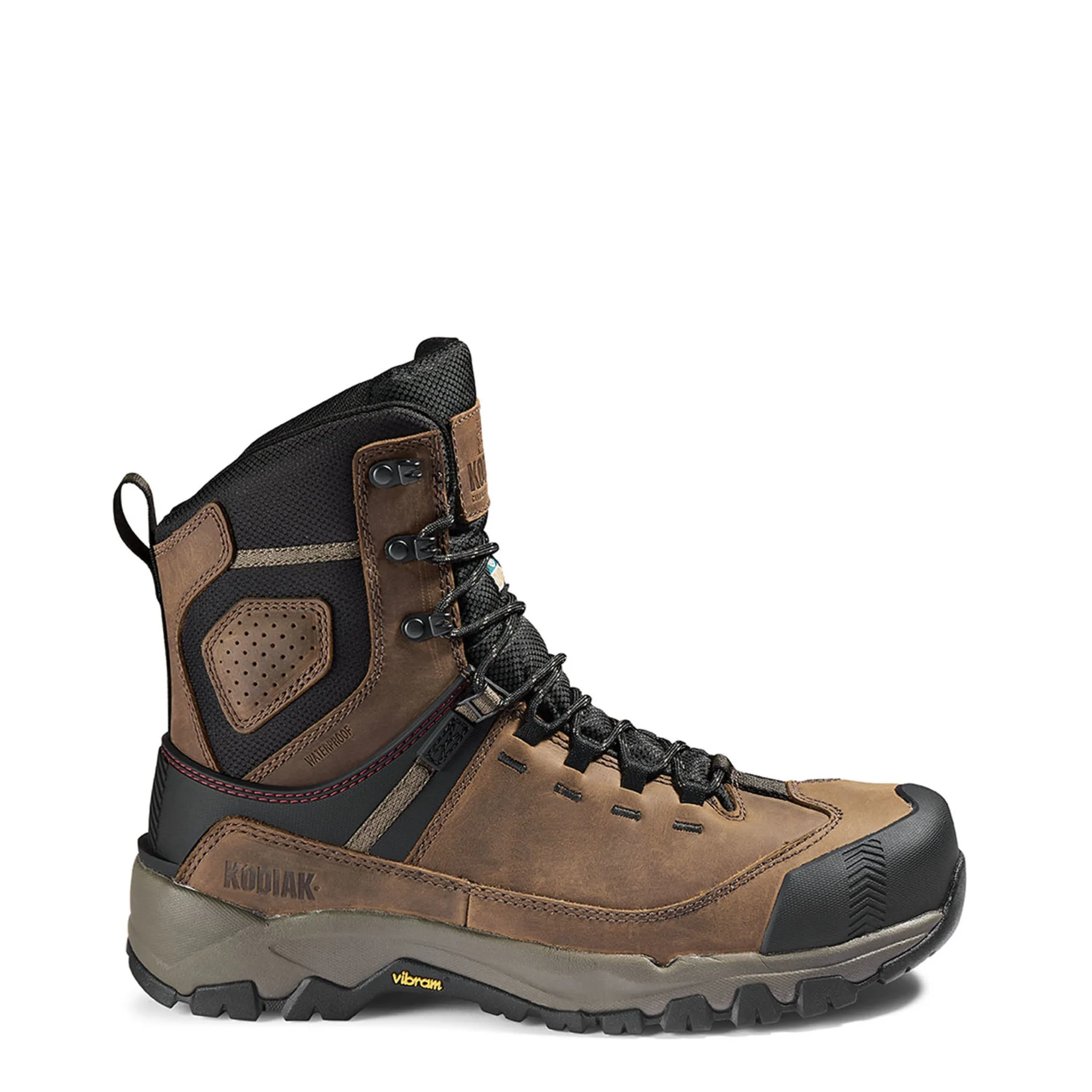 Kodiak Men's 8" Quest Bound Waterproof Safety Work Boots – Composite Toe, Premium Full Grain Leather, Slip-Resistant Outsole | Sizes 7-15