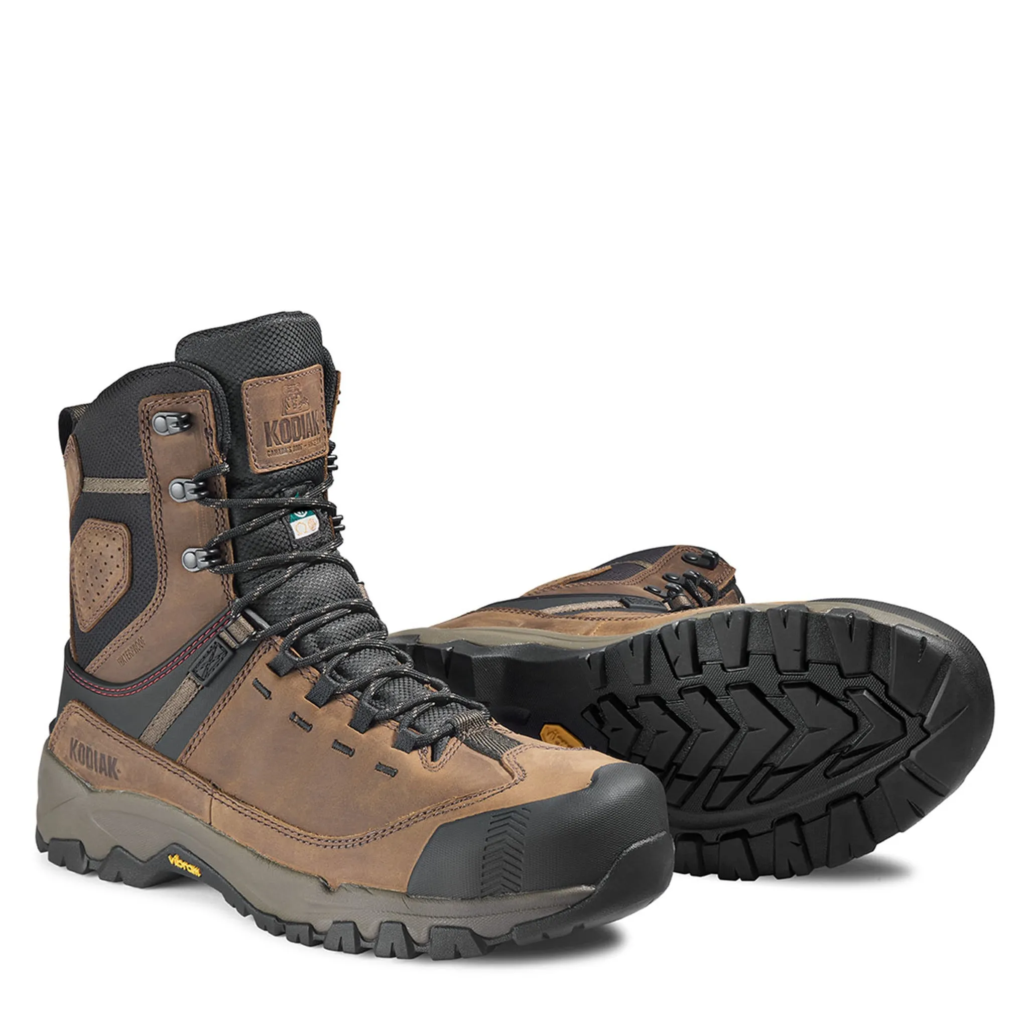 Kodiak Men's 8" Quest Bound Waterproof Safety Work Boots – Composite Toe, Premium Full Grain Leather, Slip-Resistant Outsole | Sizes 7-15