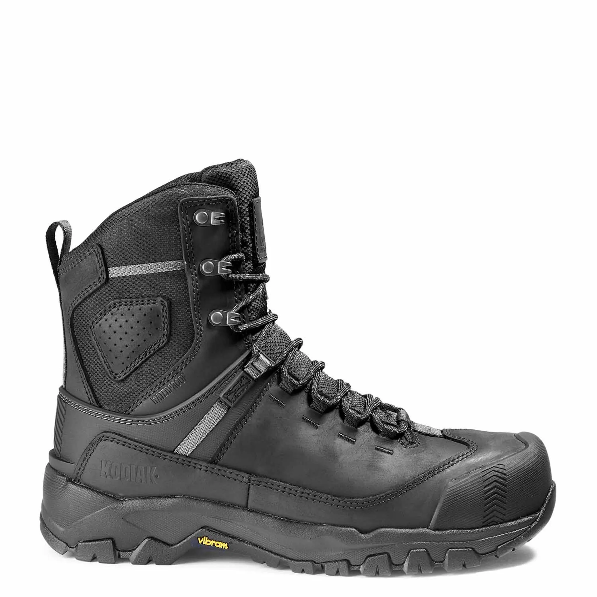 Kodiak Men's 8" Quest Bound Waterproof Safety Work Boots – Composite Toe, Premium Full Grain Leather, Slip-Resistant Outsole | Sizes 7-15