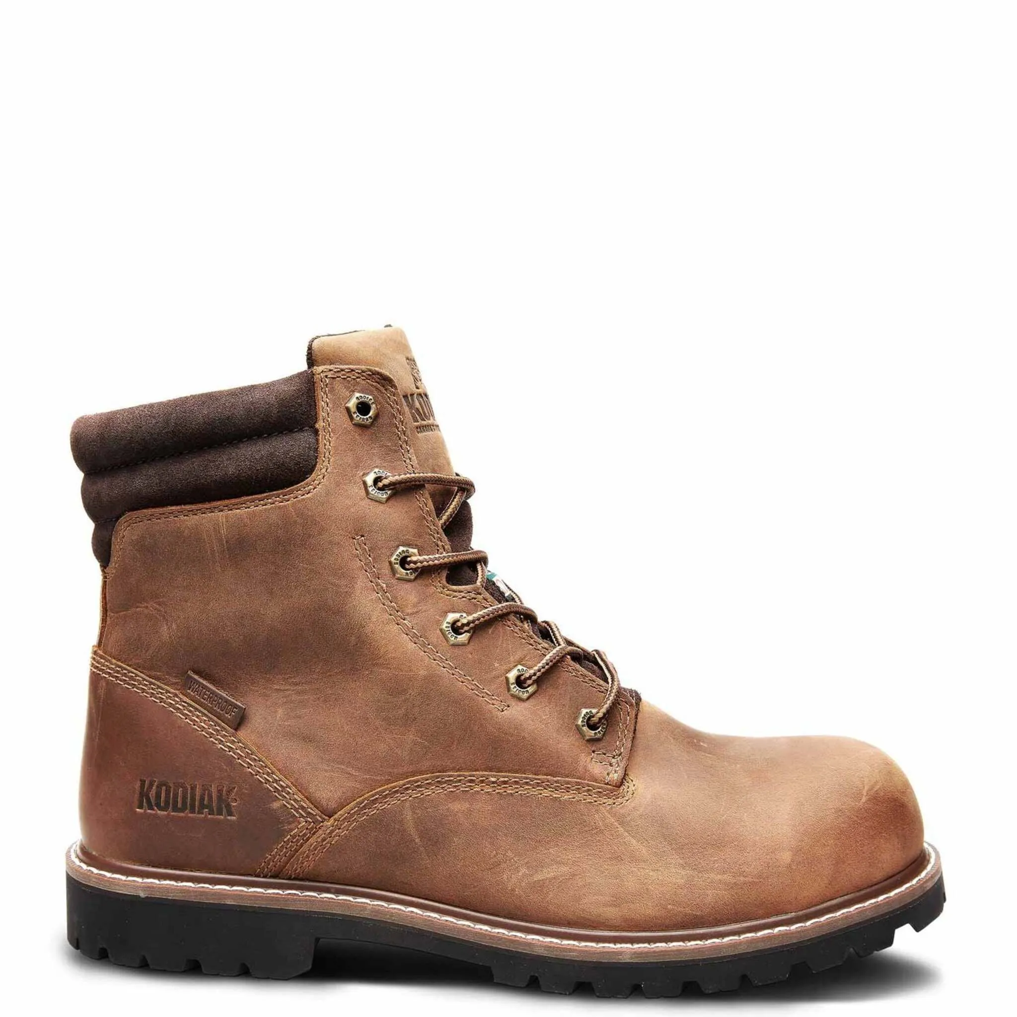 Kodiak Men's McKinney 6" Safety Work Boots – Waterproof Full Grain Leather, Composite Toe, Odor Control, Comfortzone Footbed | Sizes 7-15