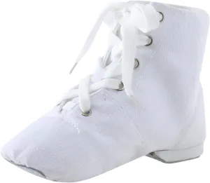Lace Up Black Jazz Shoes Dance Boots for Girls High Top Canvas Dancing Shoes Split Sole Over Ankle Jazz Boots