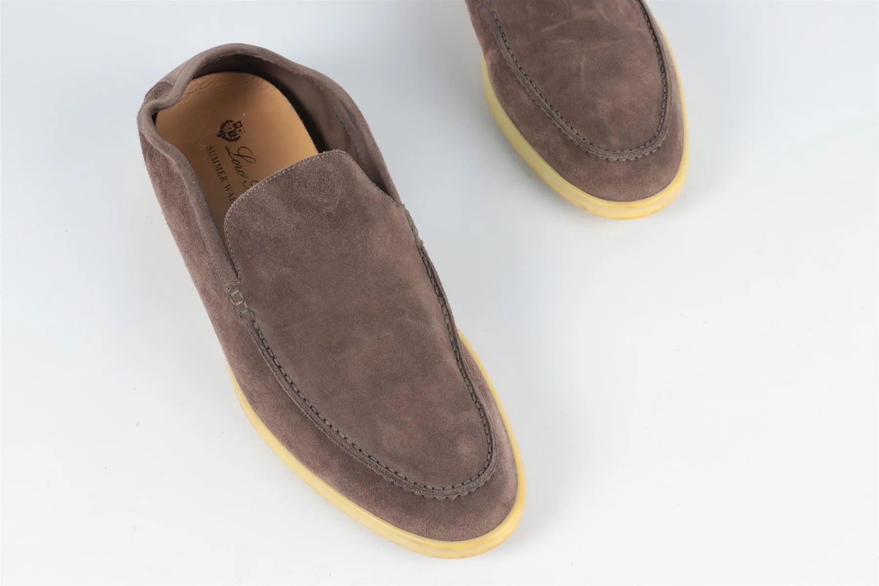 LORO PIANA BROWN MEN'S SUMMER WALK SUEDE LOAFERS EU 45 UK 11 US 12