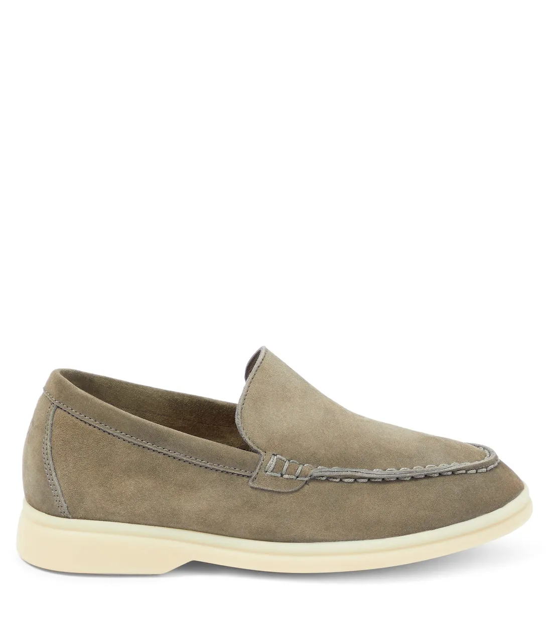 Loro Piana summer walk suede loafers, gray