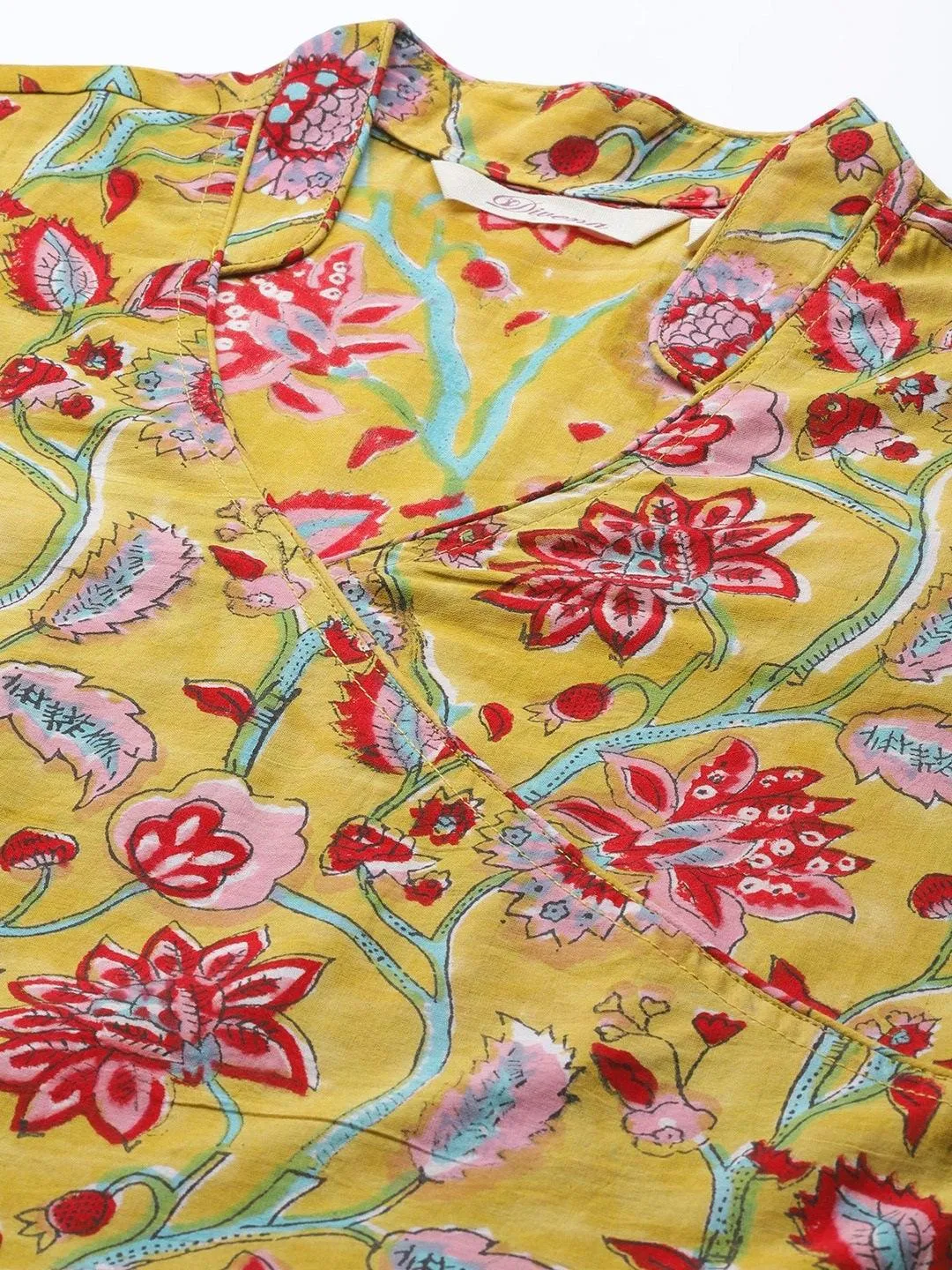 Mahendi Cotton Hand Block Printed Anarkali Kurta