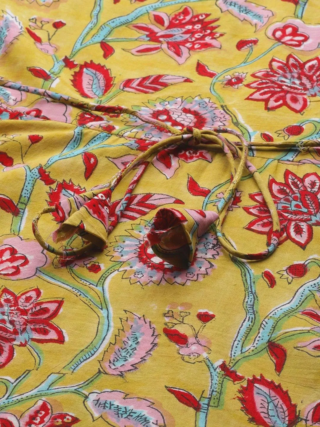 Mahendi Cotton Hand Block Printed Anarkali Kurta
