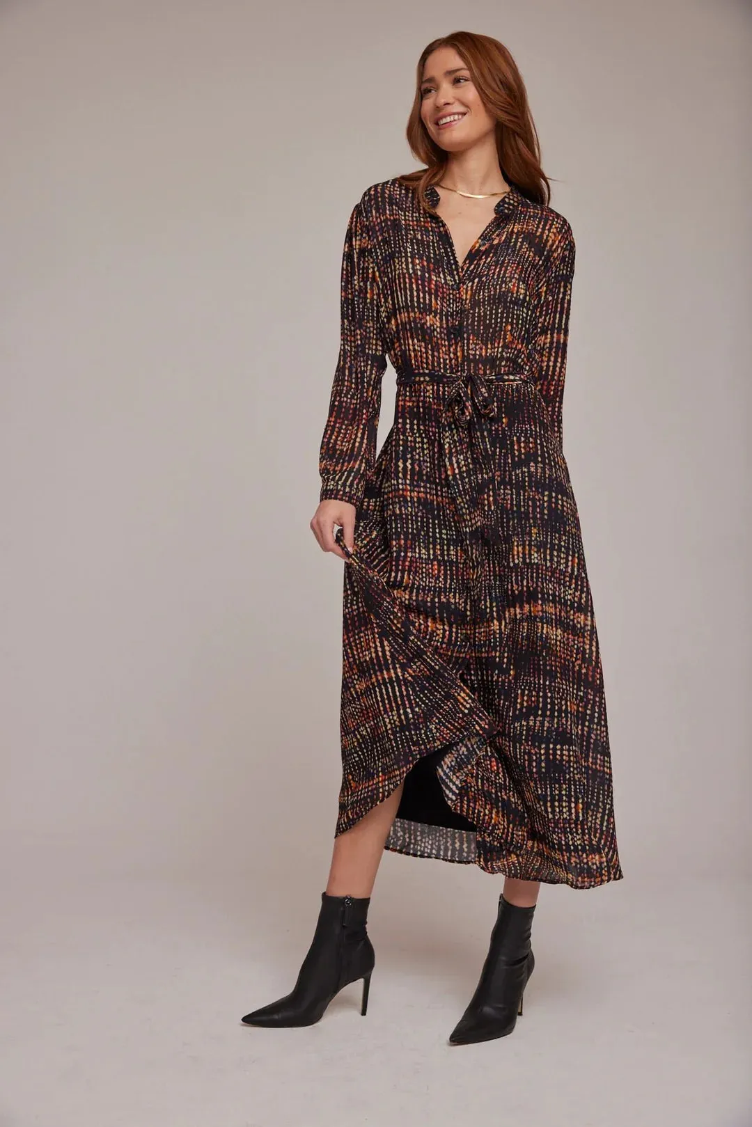 Maxi Shirt Dress - City Lights Print