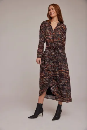 Maxi Shirt Dress - City Lights Print