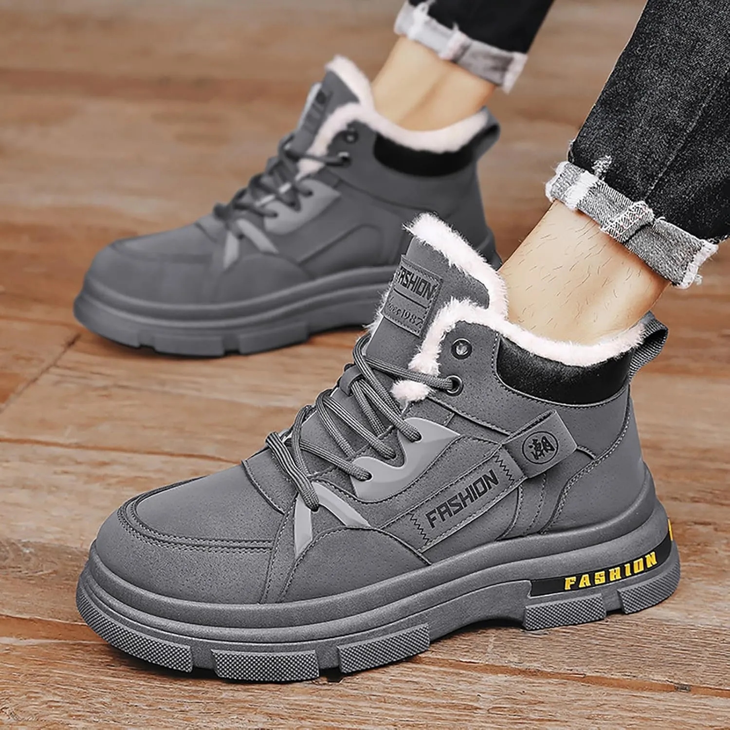 Men Work Boots with Zipper Hiking Sneakers Shoes Slip On Women Safety Shoes Business Casual Platform Sneakers Lightweight Safety Hike Grounded Footwear