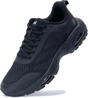 Mens Running Shoes Atheltic Tennis Shoes Breathable Air Walking Sneakers Gym Workout Shoes Black, Size 7