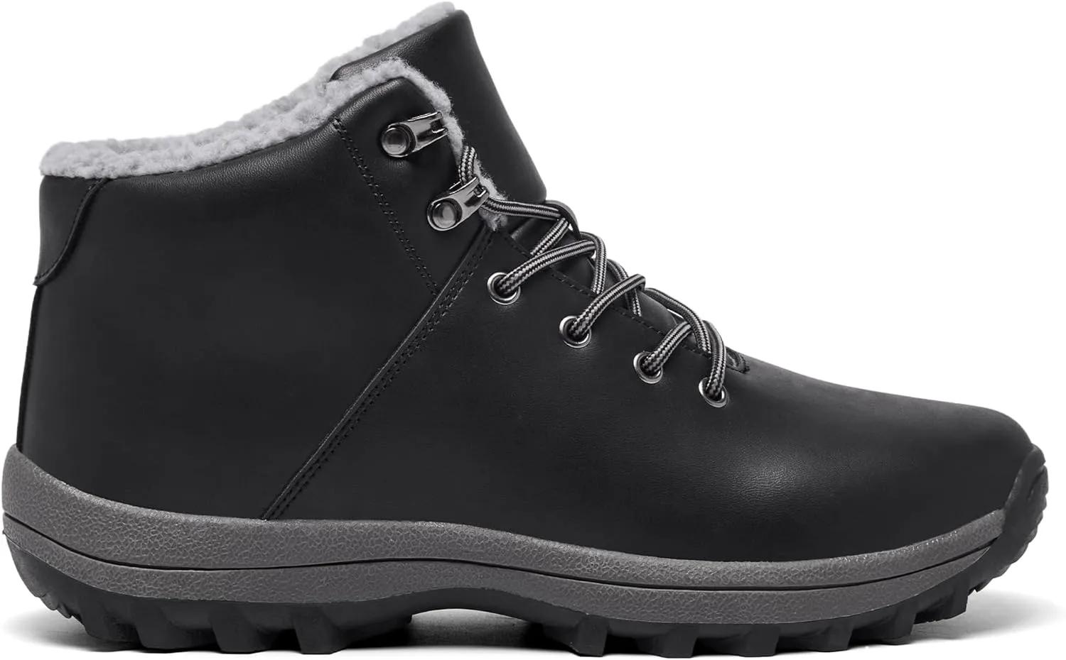 Mens Winter Warm Snow Boots Fur Lined Water Resistant Non-Slip Insulated Waterprof Winter Hiking Wrok Shoes