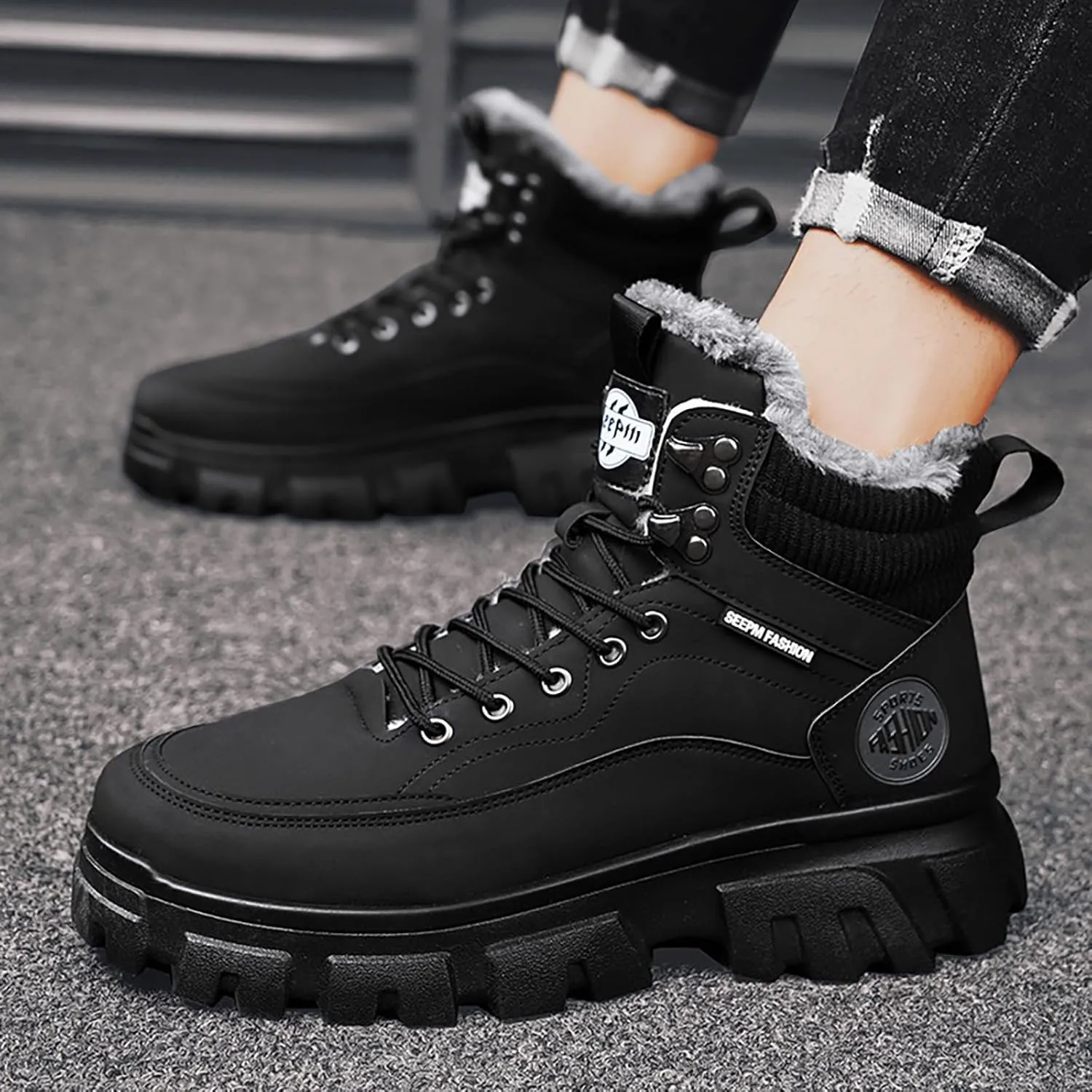 Mens Work Boots Steel Toe Hiking Sneakers Ankle Booties Women Working Shoes Steel Toe Platform Shoes Composite Toe Botas Hike Grounded Footwear