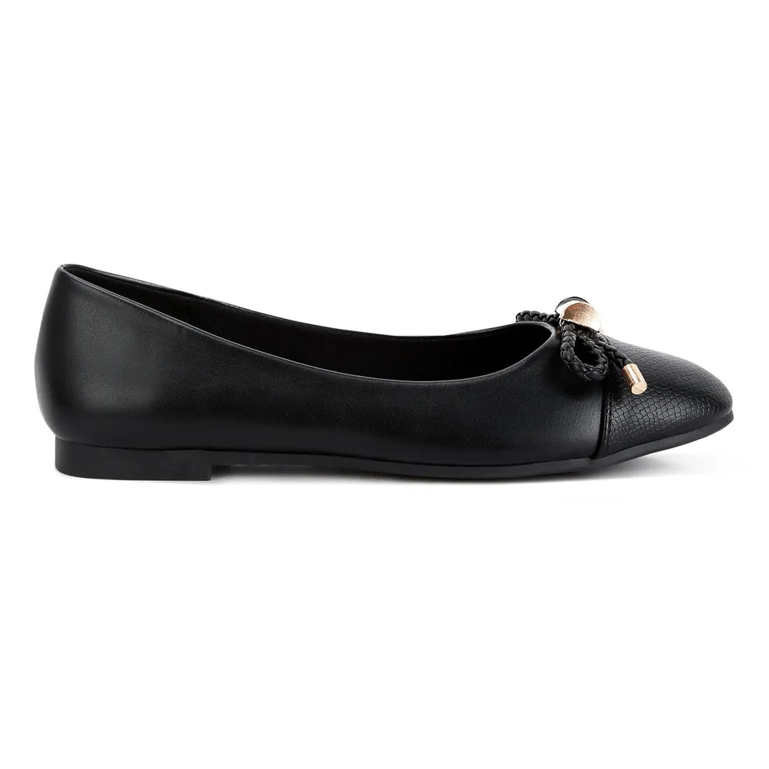 Metallic Embellished Flat Ballerinas