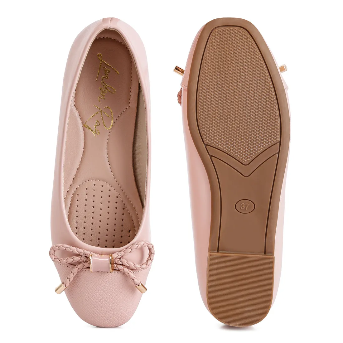 Metallic Embellished Flat Ballerinas
