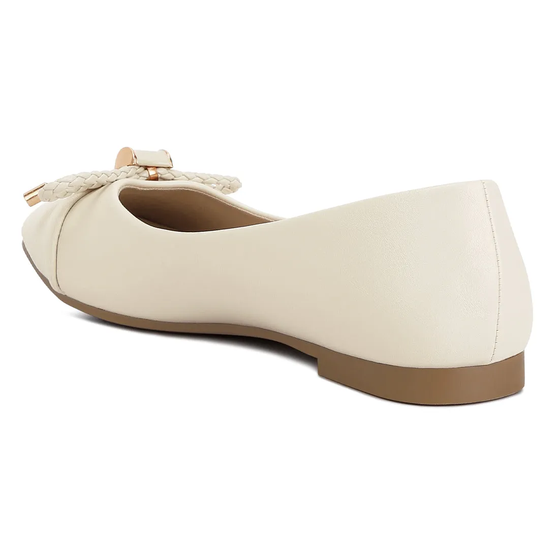 Metallic Embellished Flat Ballerinas