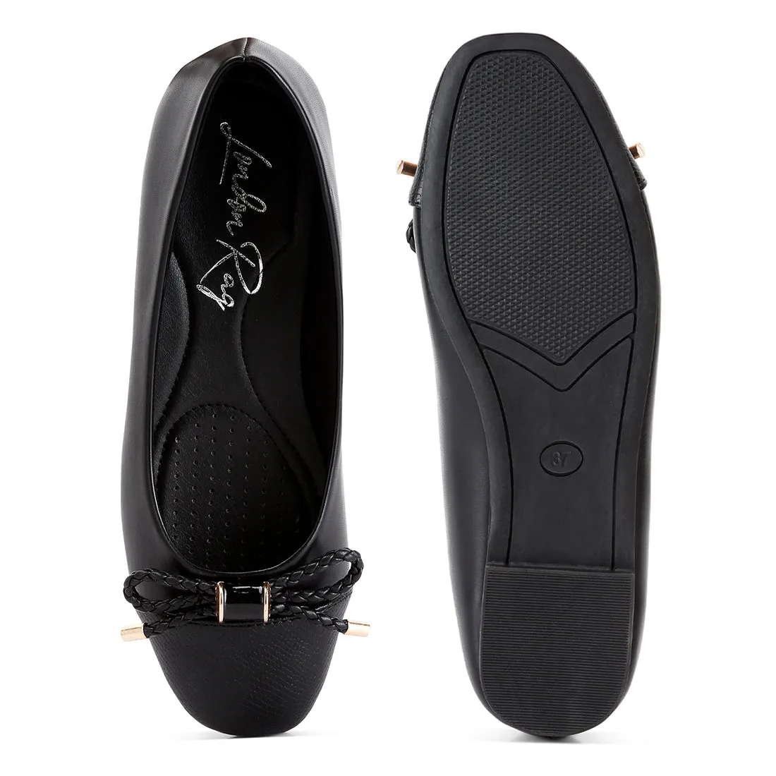 Metallic Embellished Flat Ballerinas