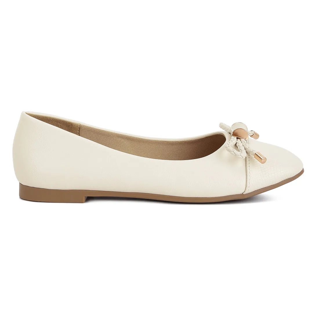 Metallic Embellished Flat Ballerinas