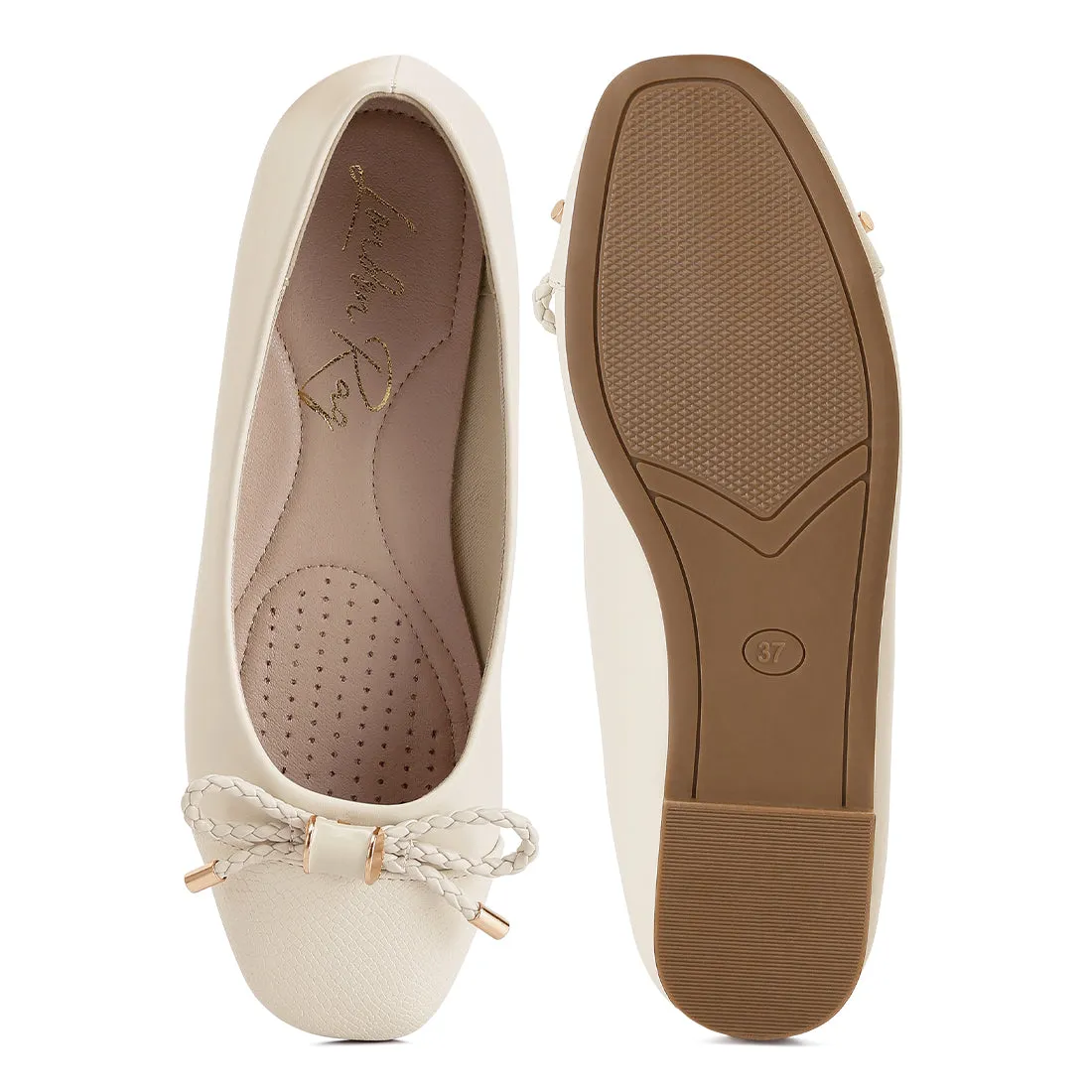 Metallic Embellished Flat Ballerinas