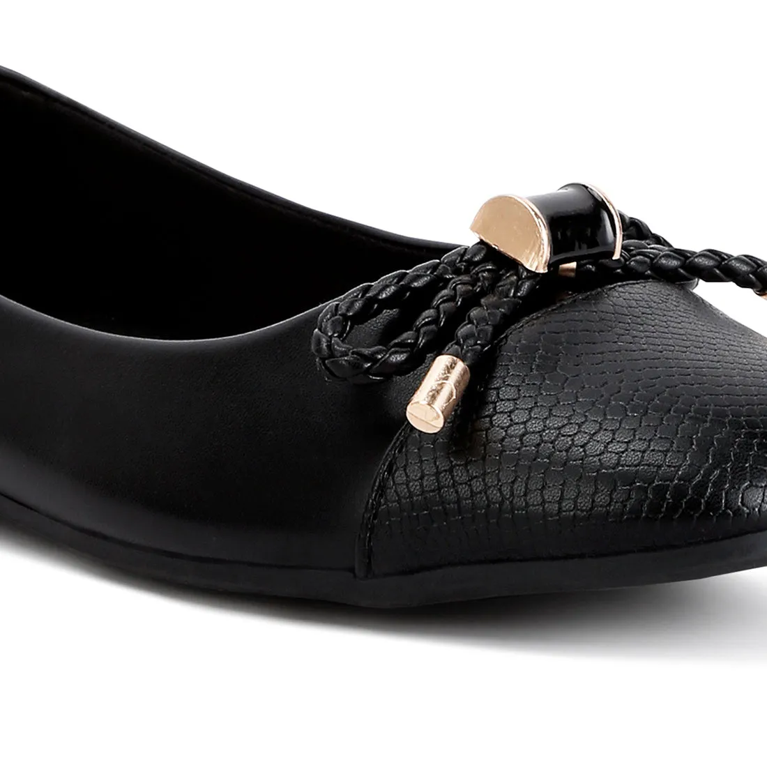 Metallic Embellished Flat Ballerinas