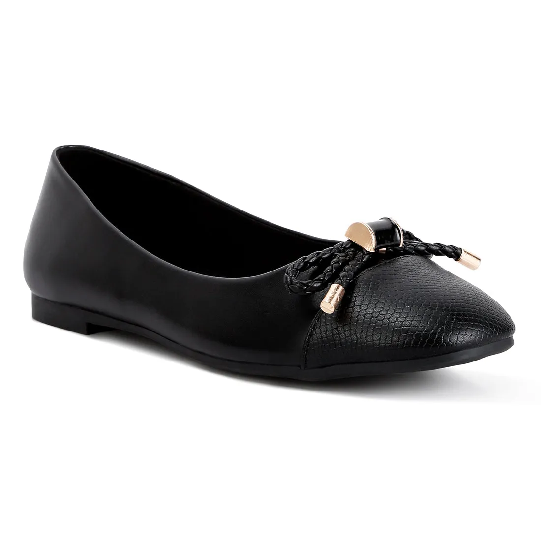 Metallic Embellished Flat Ballerinas