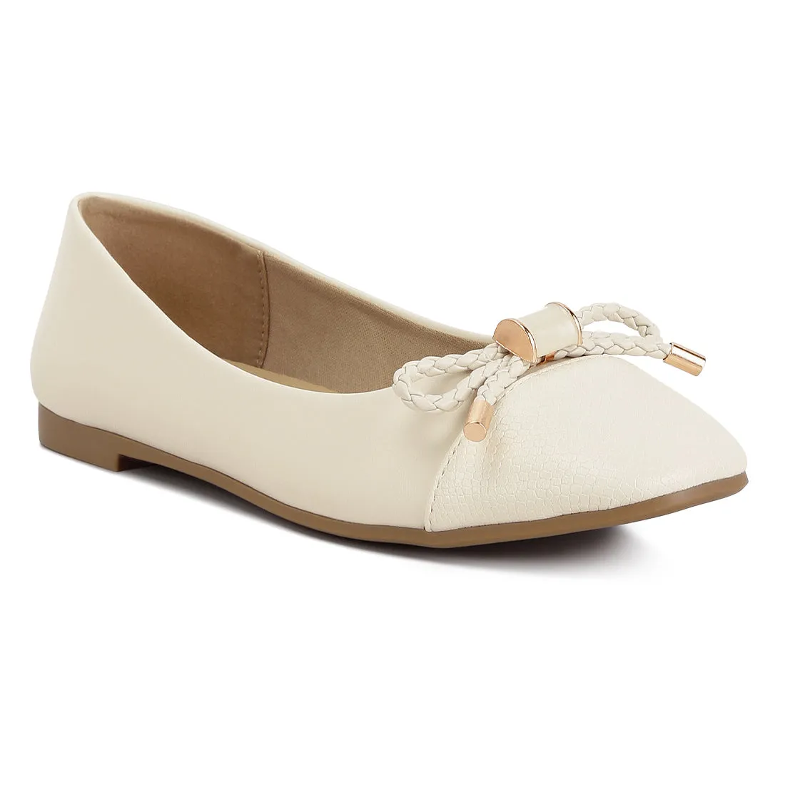 Metallic Embellished Flat Ballerinas