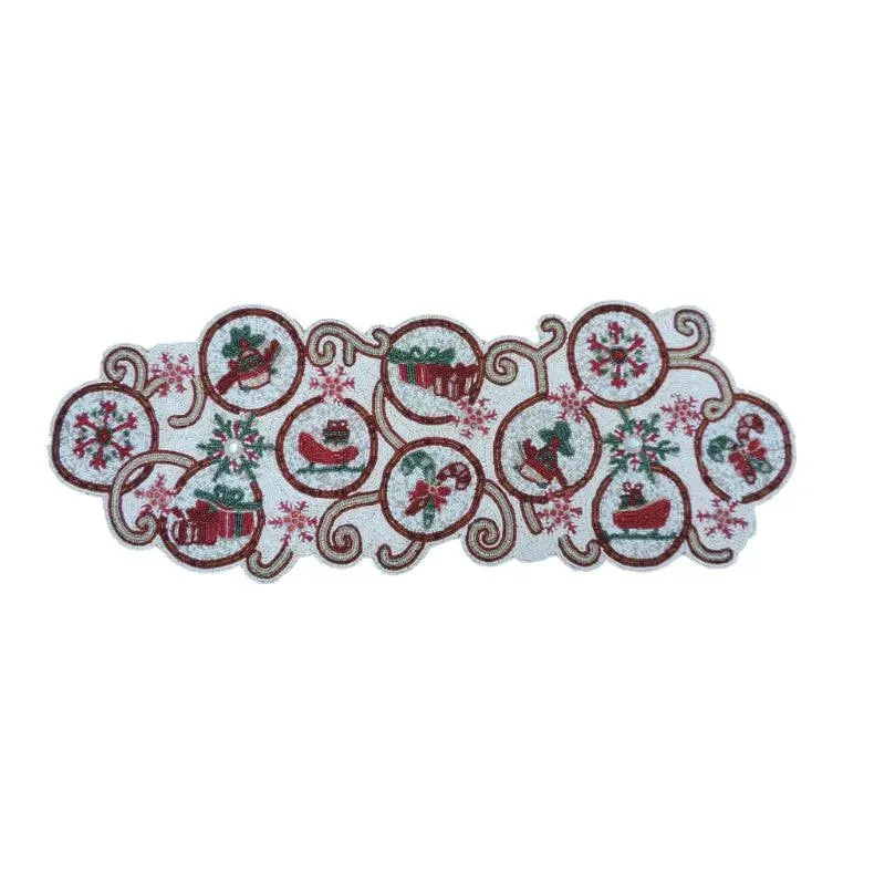 Modern Multicolor Embroidered Table Runner for Contemporary Style | 36 x 12 inches
