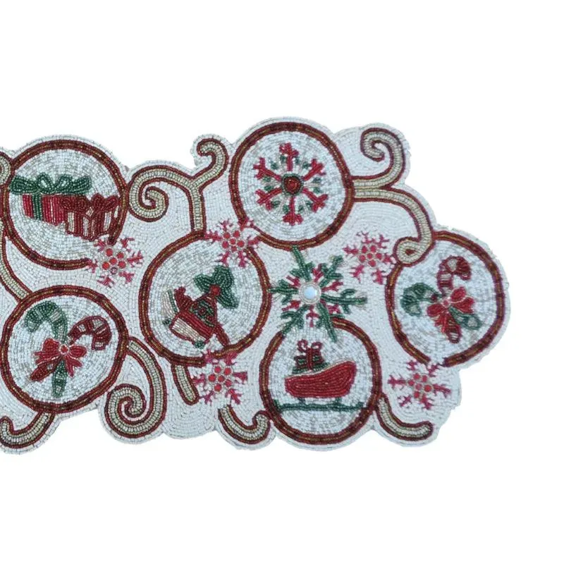 Modern Multicolor Embroidered Table Runner for Contemporary Style | 36 x 12 inches