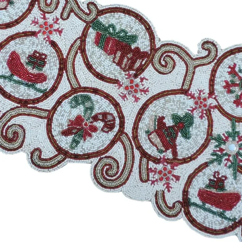 Modern Multicolor Embroidered Table Runner for Contemporary Style | 36 x 12 inches