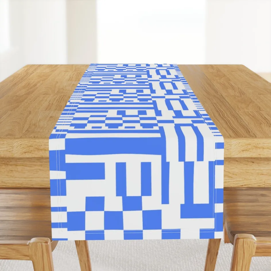 Modern Patchwork Table Runner - Azure