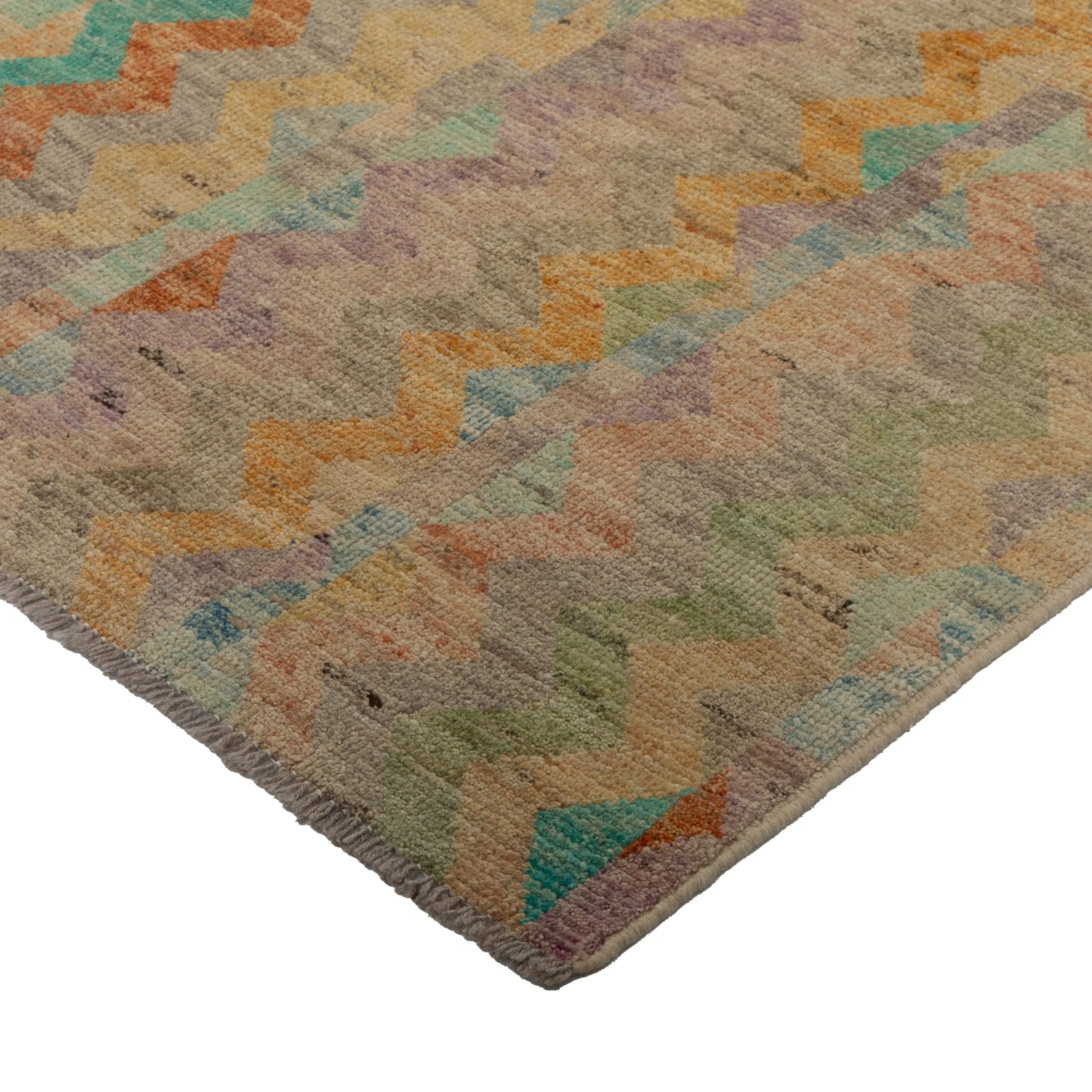 Multicolored Zameen Transitional Wool Runner - 2'11" x 9'9"
