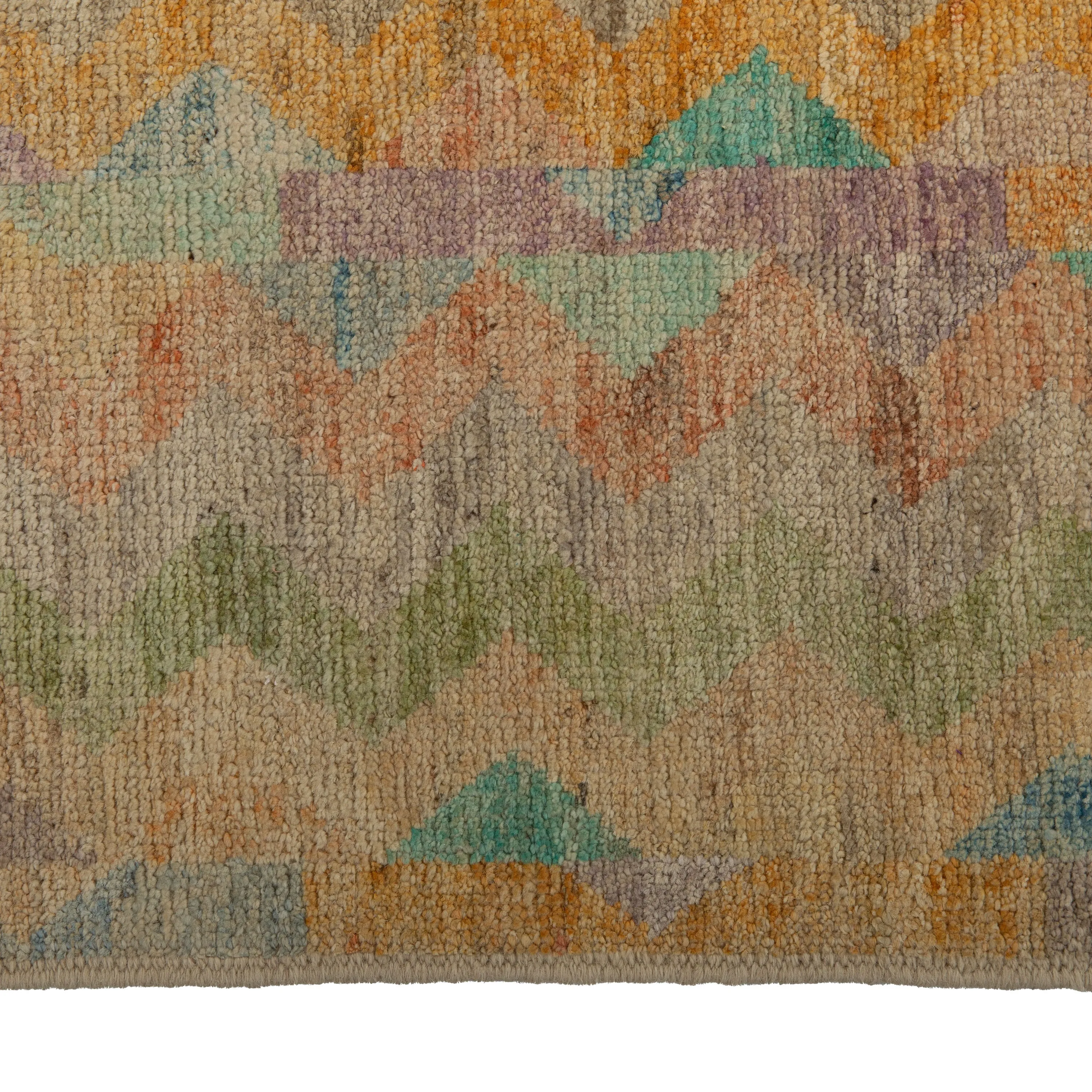 Multicolored Zameen Transitional Wool Runner - 2'11" x 9'9"