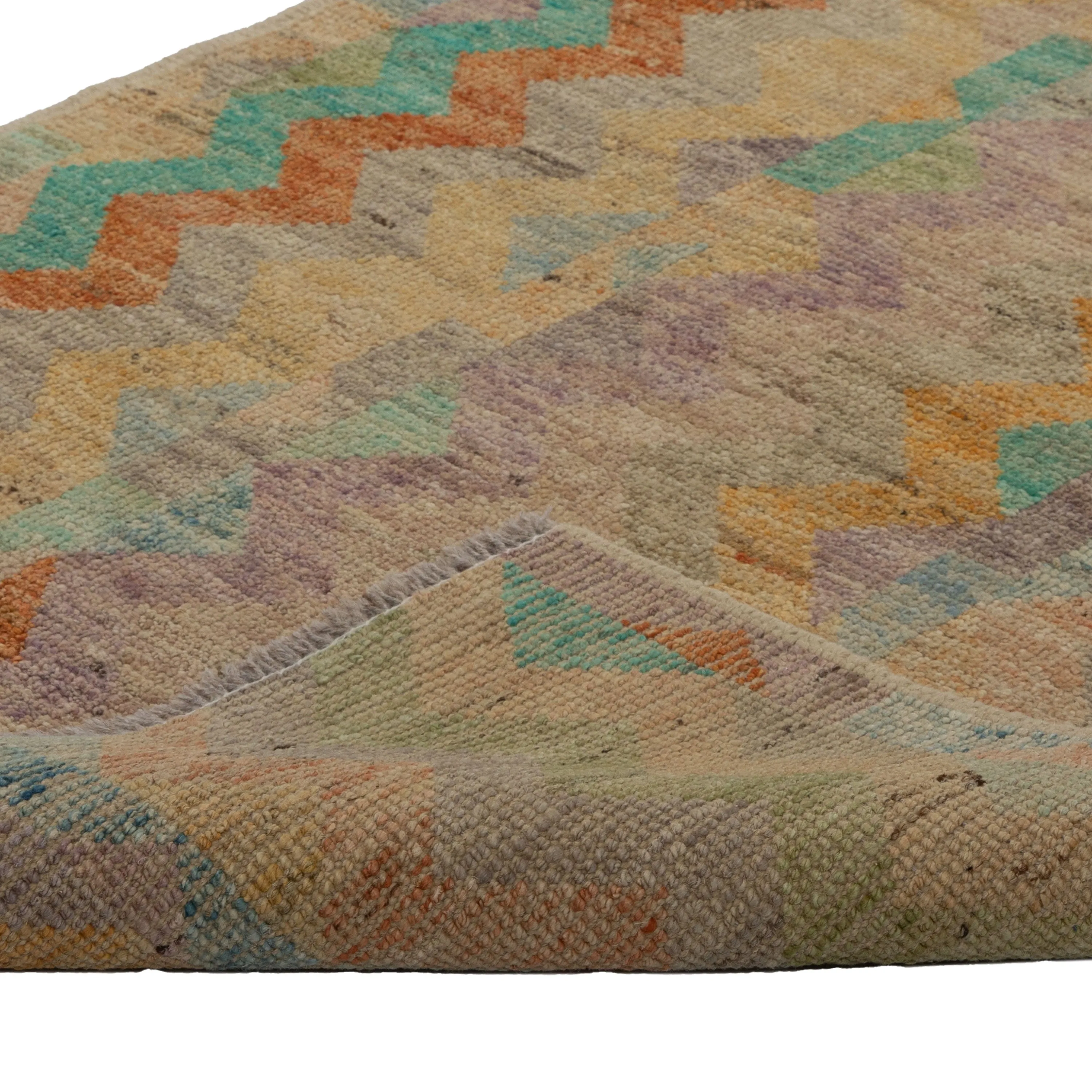 Multicolored Zameen Transitional Wool Runner - 2'11" x 9'9"