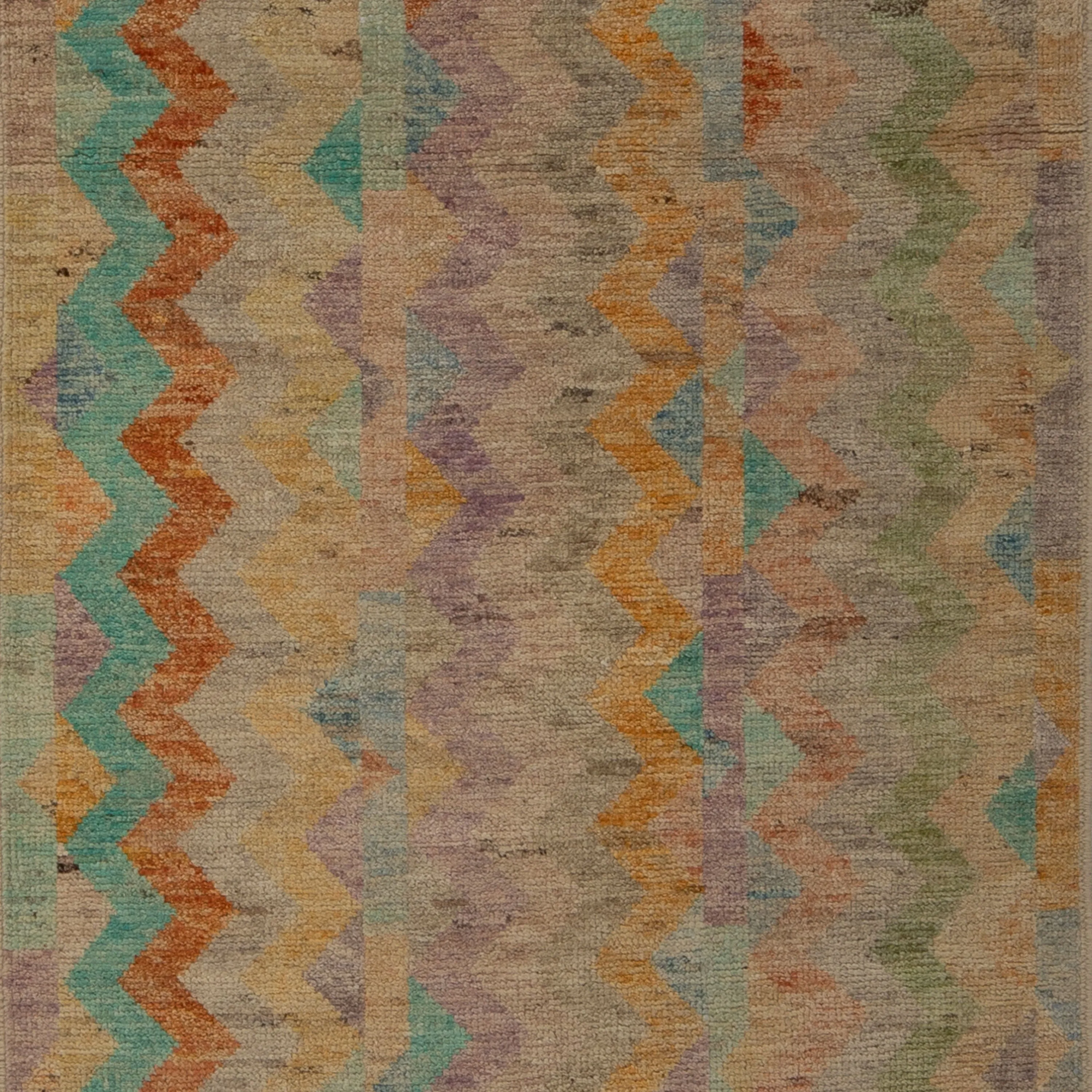 Multicolored Zameen Transitional Wool Runner - 2'11" x 9'9"