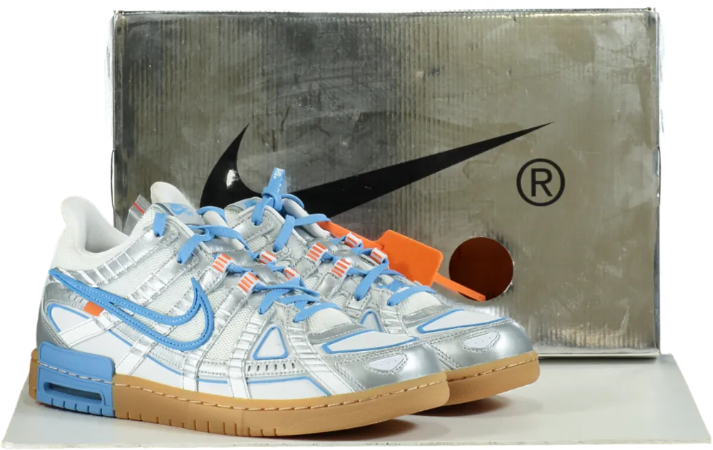 Nike CU6015 Silver/Blue Air Rubber Dunk Off White Trainers UK 11 👟