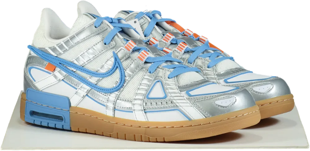 Nike CU6015 Silver/Blue Air Rubber Dunk Off White Trainers UK 11 👟