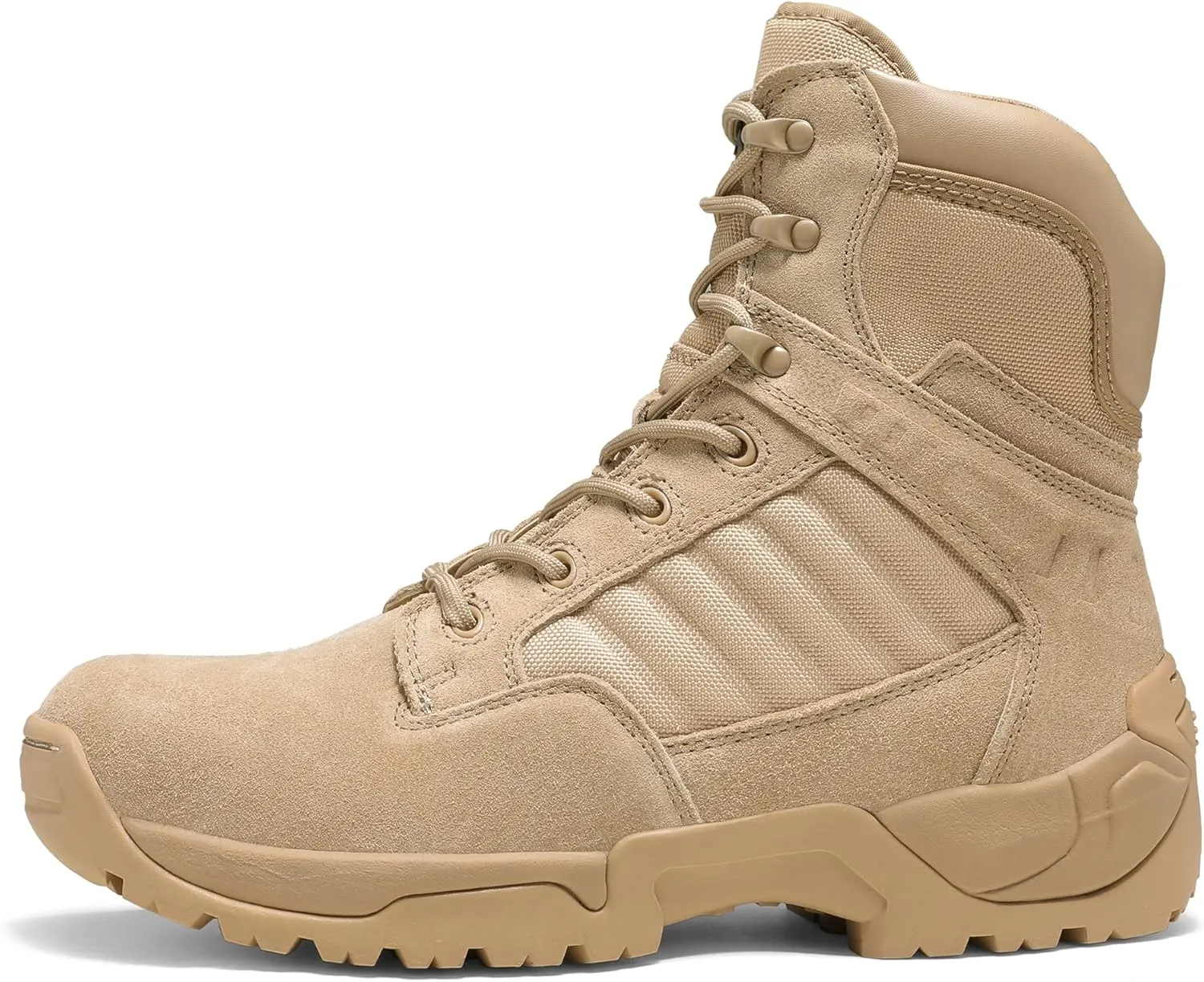 NORTIV 8 Men's Military Tactical Work Boots Side Zipper Leather Motorcycle Combat Boots Trooper(6-8 Inches)